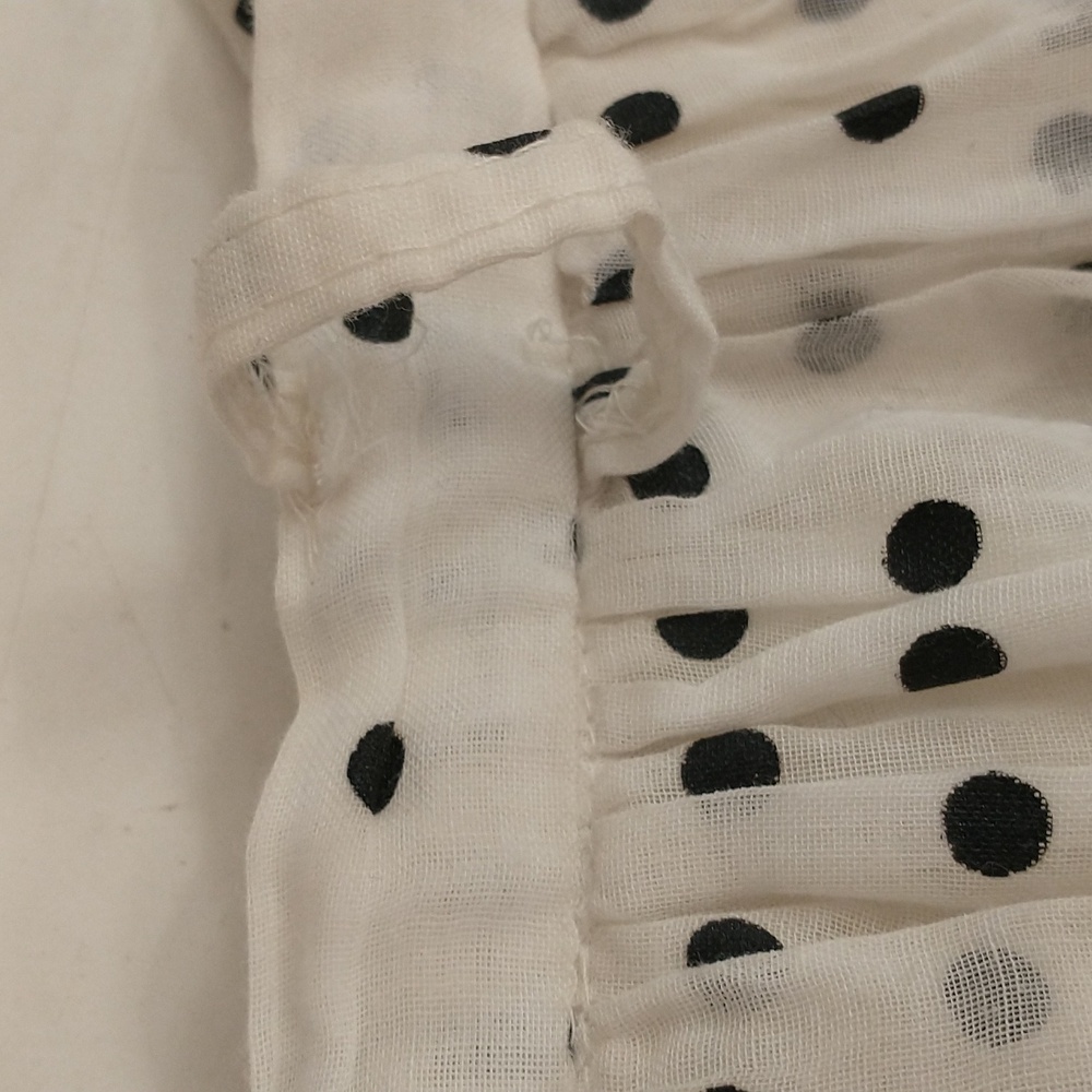Vintage Polka Dot Flirty Mini Skirt 50s 60s Sheer Cotton USA Made Fun Feminine - Picture 10 of 10